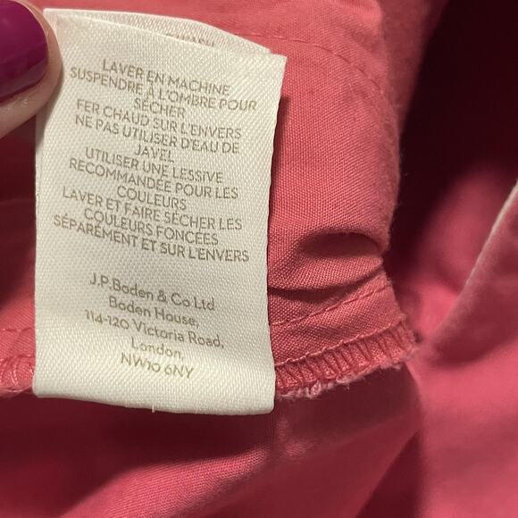 Boden Pants Womens US 2R Pink Cropped Slim Fit Stretch Cotton Blend Casual Work - Picture 8 of 11